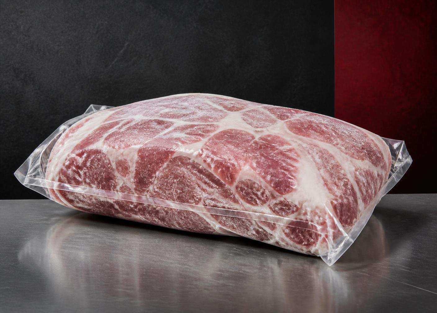 Frozen vacuum-packed pork collar